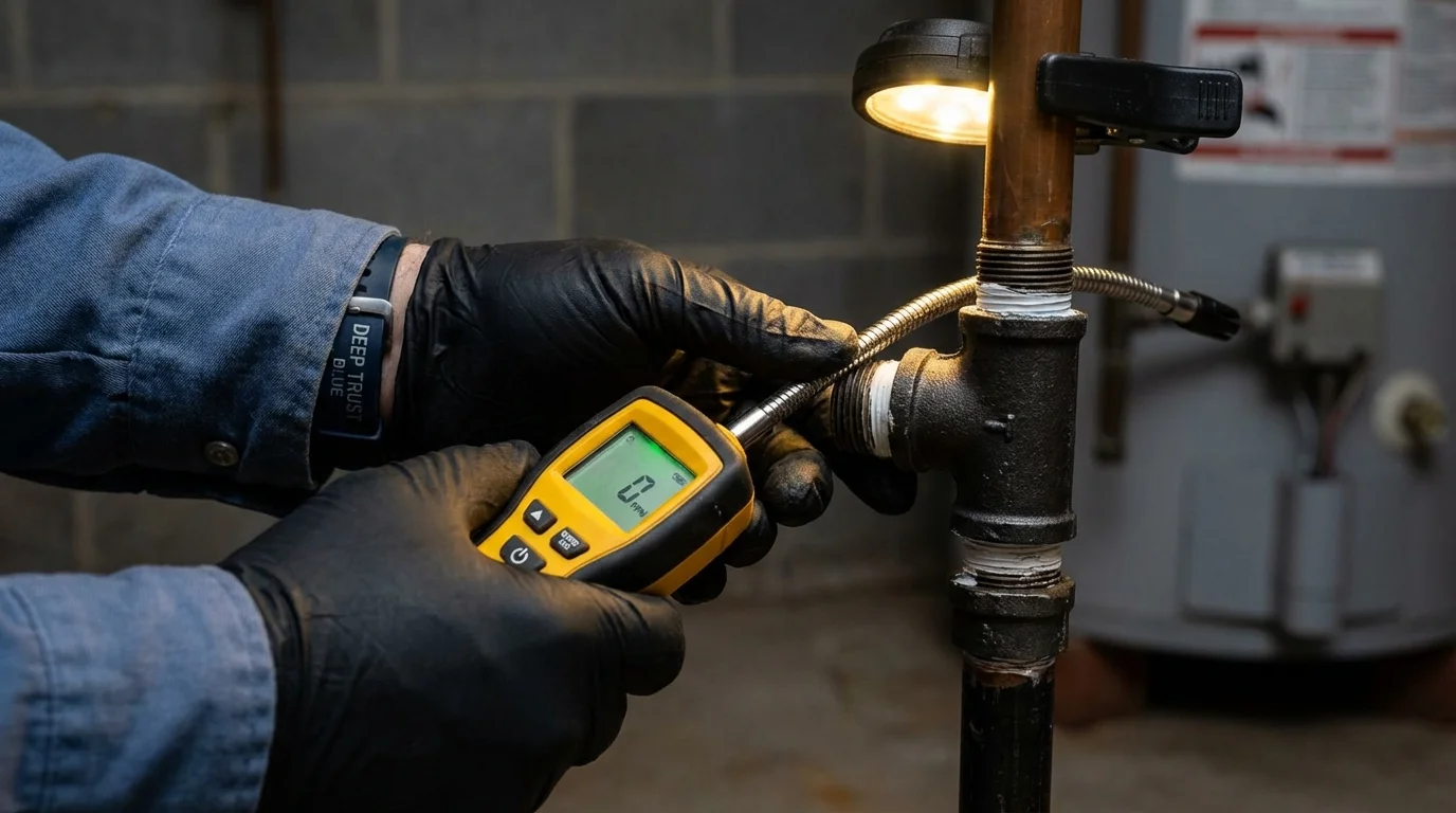 Gas leak detection with electronic sniffer by Johns Plumbing LLC in Port Orchard