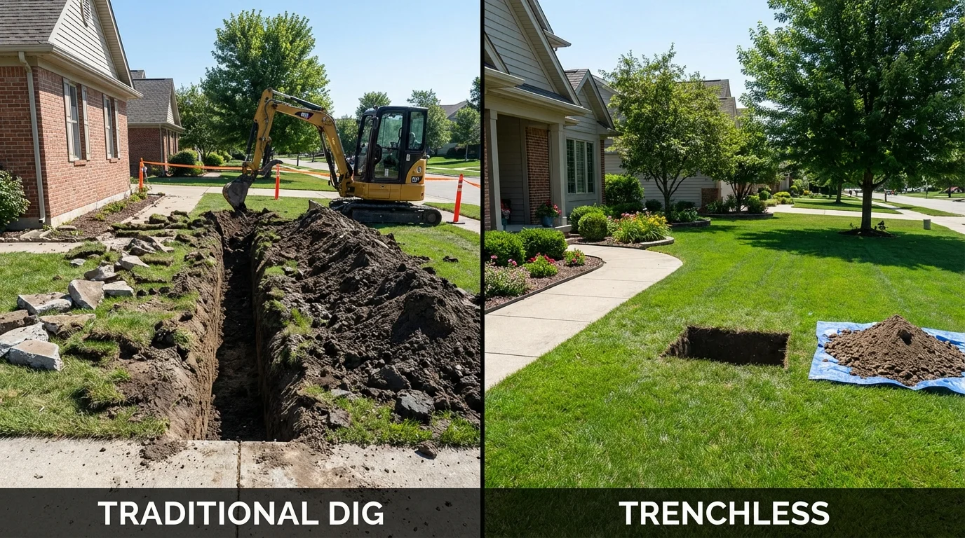Trenchless sewer repair with minimal yard damage versus traditional excavation in Port Orchard, WA
